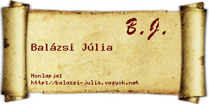 Balázsi Júlia névjegykártya